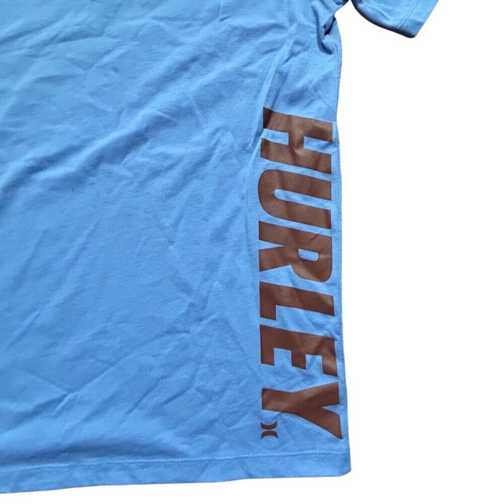 Hurley Mens Blue T-Shirt Medium Soft Cotton Short Sleeve Crew Neck Tee, NWOT